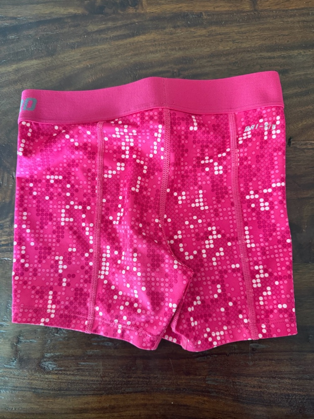 Youth Nike Pro Dri-Fit Pink Pixel-Print Compression Spandex Shorts - Picture 2 of 8